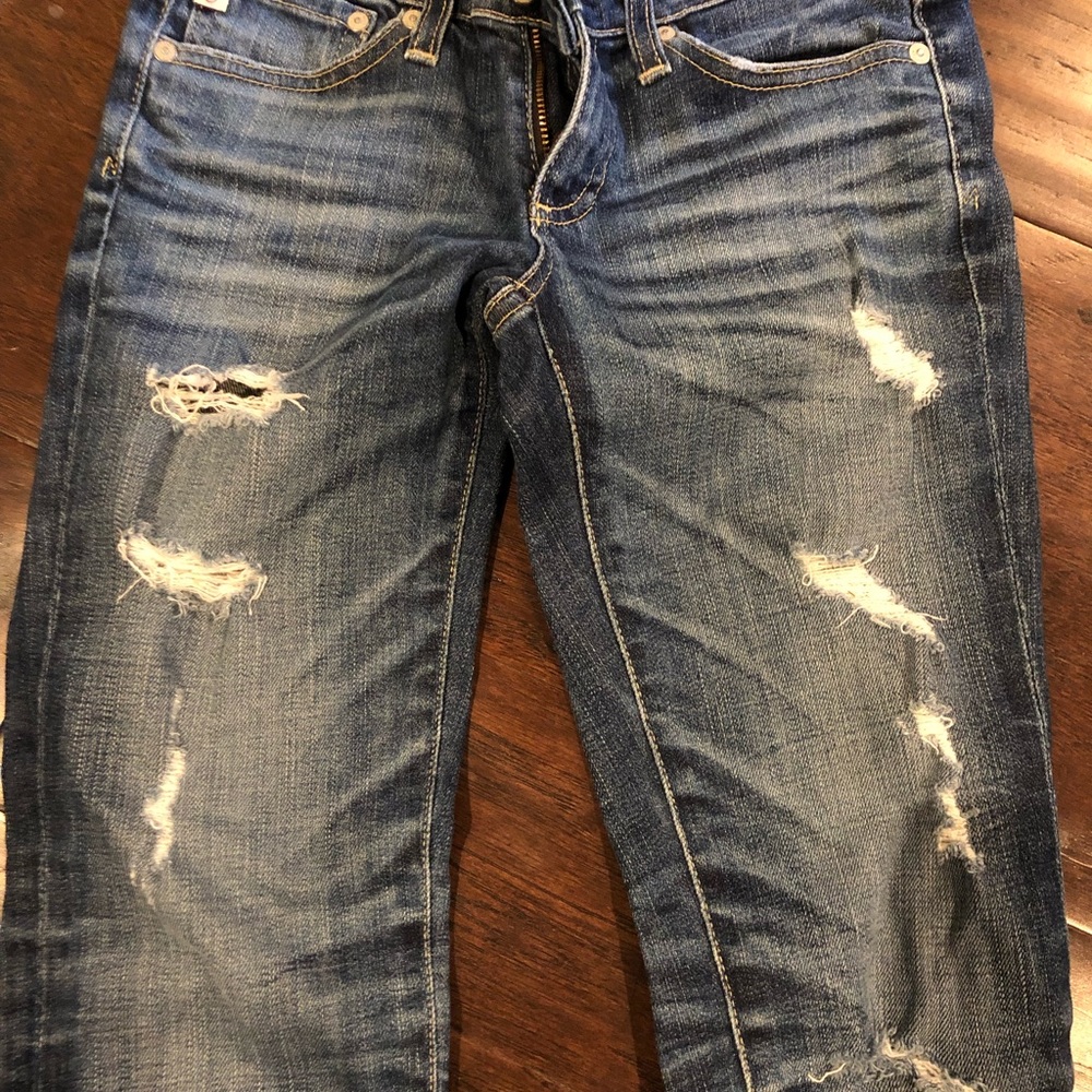 AG Distressed Stilt Crop Cigarette Jeans